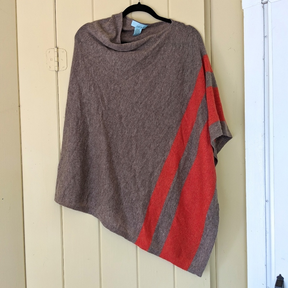 Wool/cashmere blend poncho